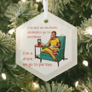 SlipperyJoe beim geselligen Trinken Party Vintage  Ornament Aus Glas