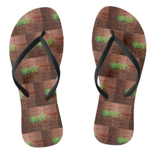 SlipperyJoe beleuchtet Gay Neon-Zeichen hell leben Flip Flops