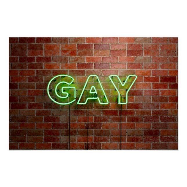 SlipperyJoe beleuchtet Gay Neon-Zeichen hell leben Poster (Vorderseite)
