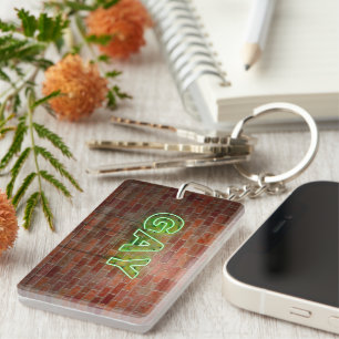 SlipperyJoe beleuchtet Gay Neon-Zeichen hell leben Schlüsselanhänger