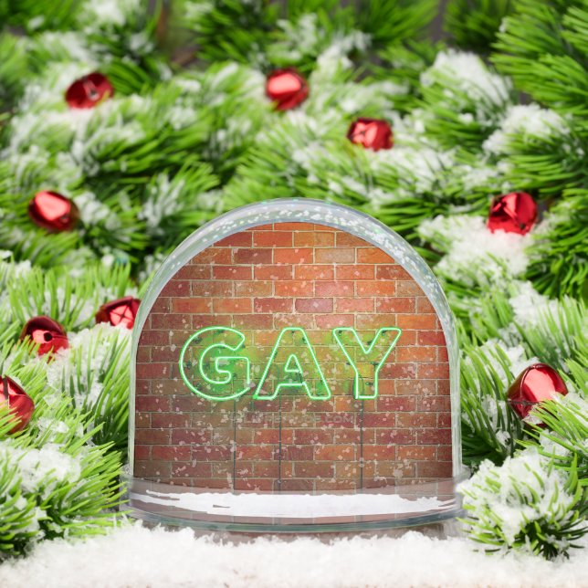 SlipperyJoe beleuchtet Gay Neon-Zeichen hell leben Schneekugeln (Weihnachten)