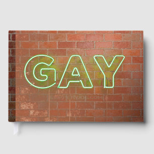 SlipperyJoe beleuchtetes schwules Neon-Schild hell Gästebuch