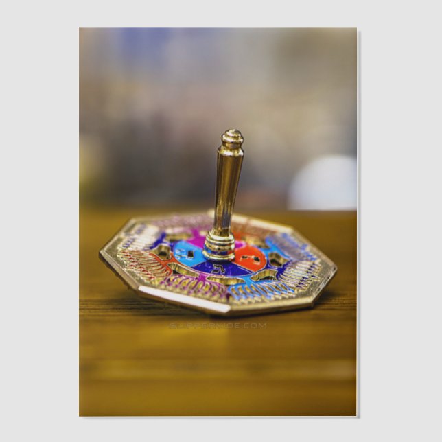 SlipperyJoe Chanukka-Dreidel-Geschenk achteckiger  (Vorderseite)