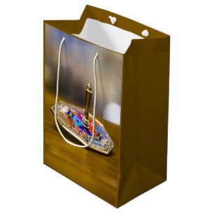 SlipperyJoe Chanukka-Dreidel-Geschenk achteckiger  Mittlere Geschenktüte
