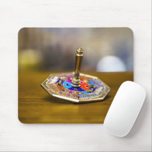 SlipperyJoe Chanukka-Dreidel-Geschenk achteckiger Mousepad