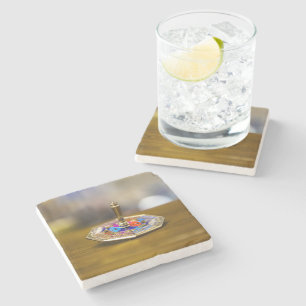 SlipperyJoe Chanukka-Dreidel-Geschenk achteckiger  Steinuntersetzer