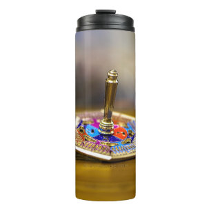 SlipperyJoe Chanukka-Dreidel-Geschenk achteckiger Thermosbecher