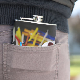 SlipperyJoe Chanukka symbolisches Stilleben Feiert Flachmann