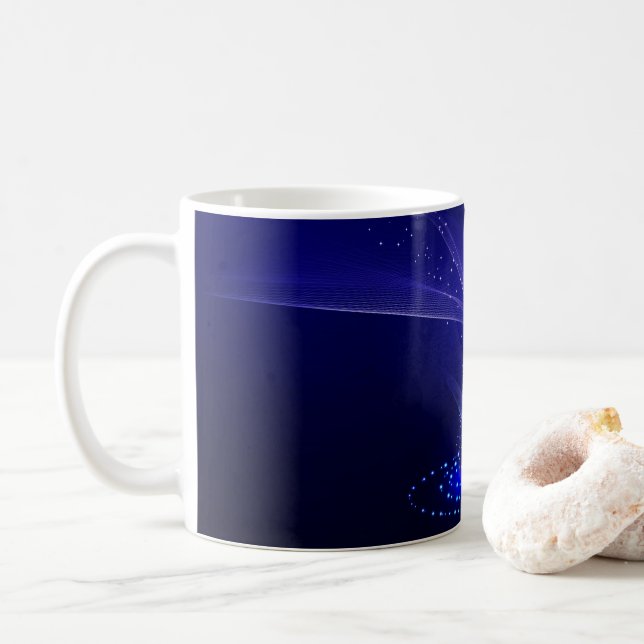 SlipperyJoe digital gerenderte Weihnachtsbaumbeau Kaffeetasse (Mit Donut)