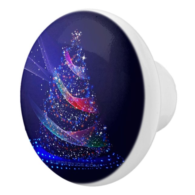 SlipperyJoe digital gerenderte Weihnachtsbaumbeau Keramikknauf (Rechts)