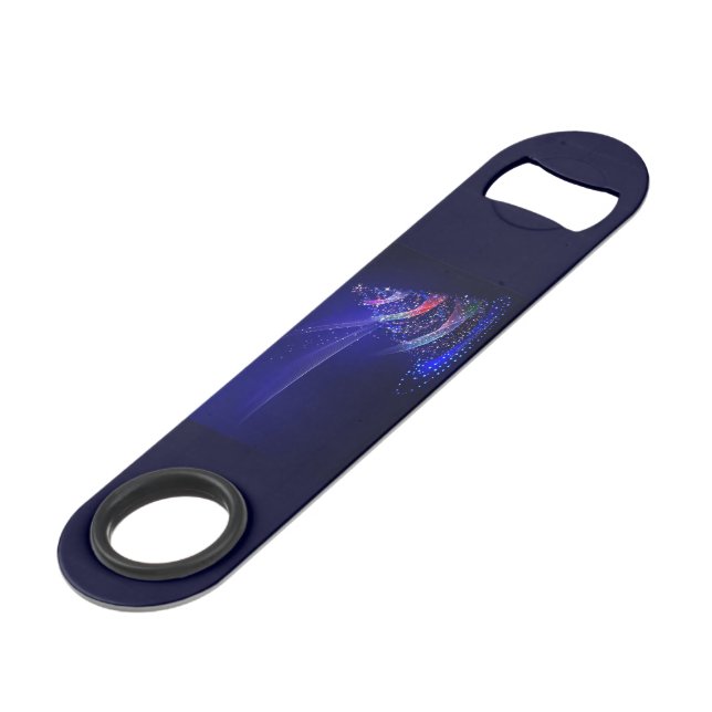 SlipperyJoe digital gerenderte Weihnachtsbaumbeau Speed Flaschenöffner (Rückseite Schrägansicht)