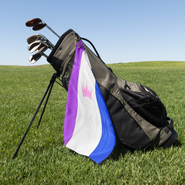 SlipperyJoe Drag Pride Flag lila blaue Krähe Golfhandtuch (Gras)