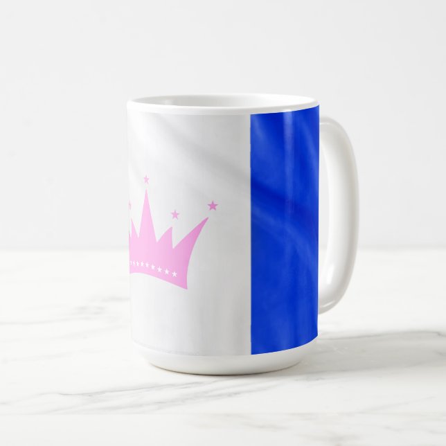 SlipperyJoe Drag Pride Flag lila blaue Krähe Kaffeetasse (VorderseiteRechts)