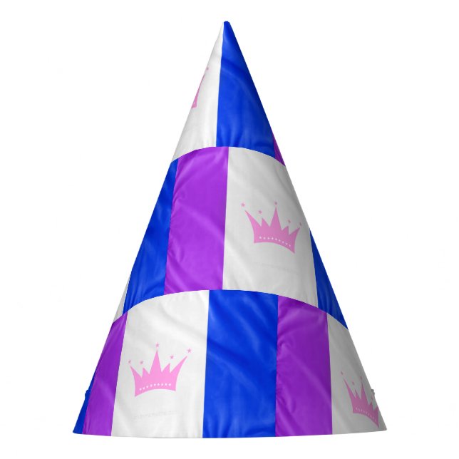 SlipperyJoe Drag Pride Flag lila blaue Krähe Partyhütchen (Vorderseite)