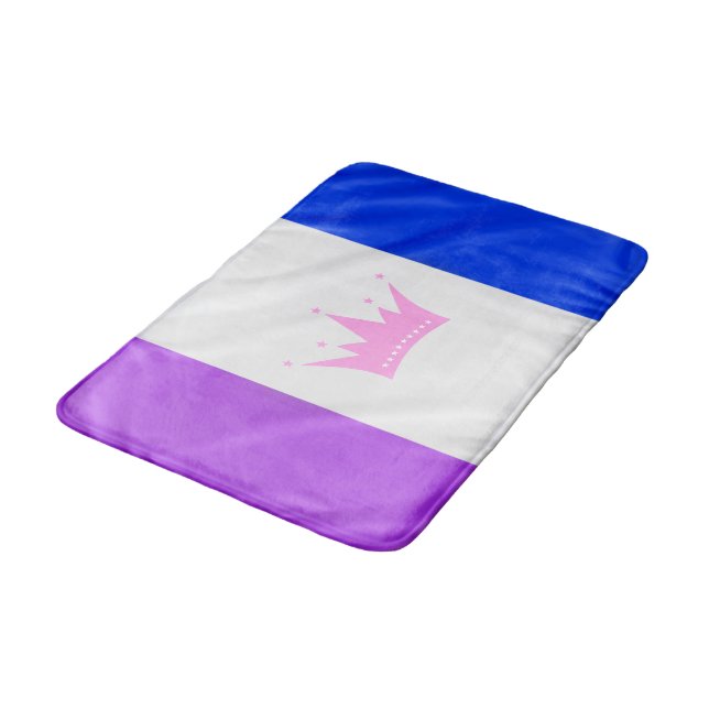 SlipperyJoe Drag Pride Flag lila-weiß-blau Sequ Badematte (Schrägansicht)