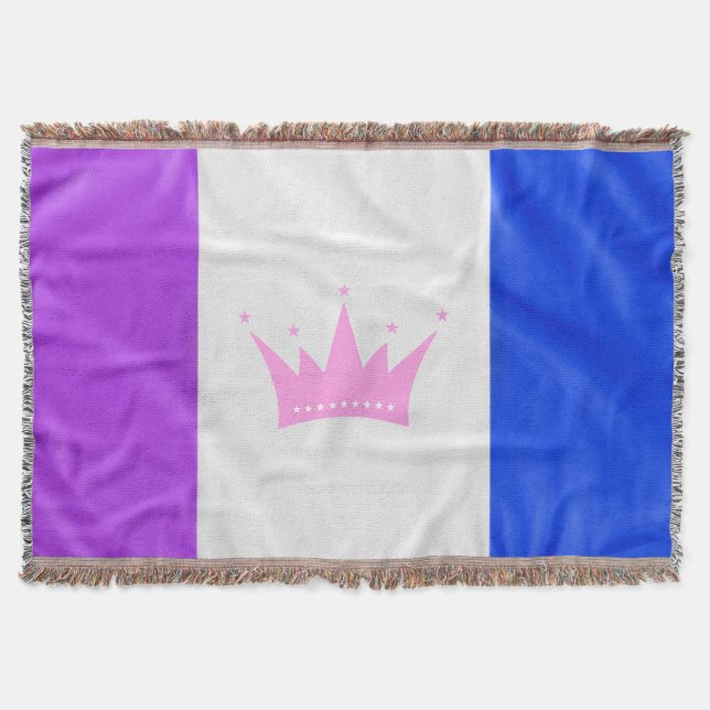SlipperyJoe Drag Pride Flag lila-weiß-blau Sequ Decke (Vorderseite)
