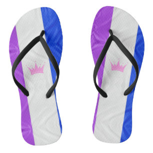 SlipperyJoe Drag Pride Flag lila-weiß-blau Sequ Flip Flops