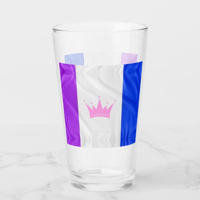 SlipperyJoe Drag Pride Flag lila-weiß-blau Sequ Glas (Vorderseite)