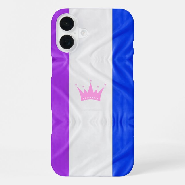 SlipperyJoe Drag Pride Flag lila-weiß-blau Sequ iPhone Hülle (Rückseite)