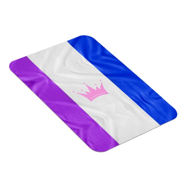 SlipperyJoe Drag Pride Flag lila-weiß-blau Sequ Magnet (Rechte Seite)