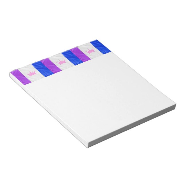 SlipperyJoe Drag Pride Flag lila-weiß-blau Sequ Notizblock (angewinkelt)