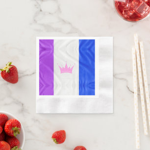 SlipperyJoe Drag Pride-Flagge lila weiß blau Krähe Serviette