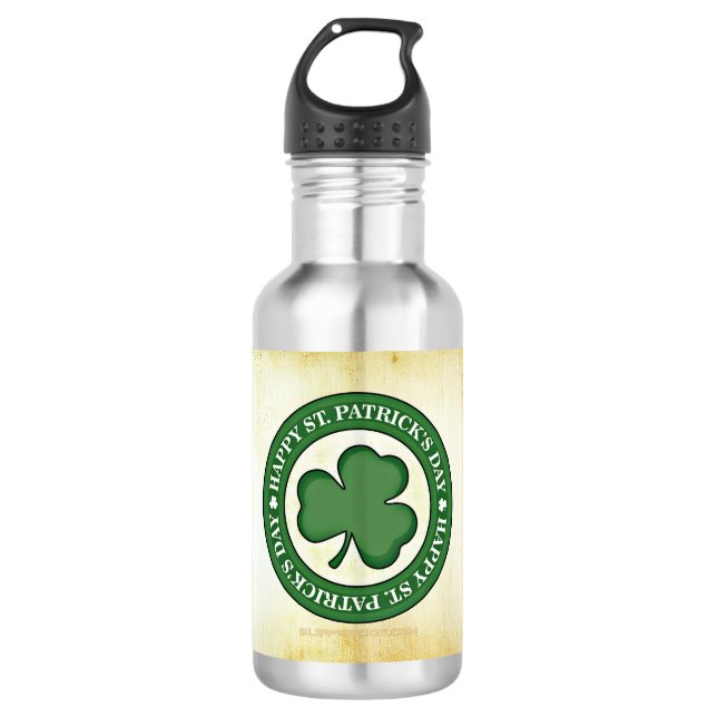 SlipperyJoe feiert Saint Patrick's Day Iris Edelstahlflasche (Vorderseite)