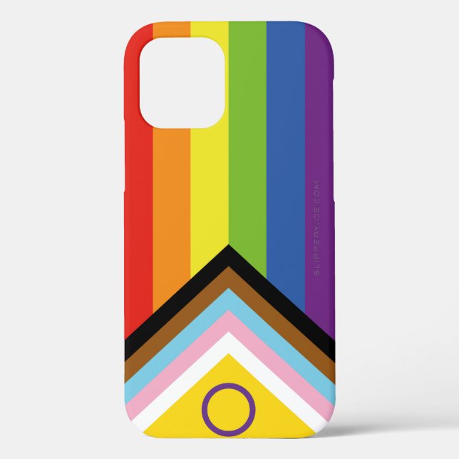 SlipperyJoe Intersex Progress Flag Regenbogen Case-Mate iPhone Hülle (Rückseite)