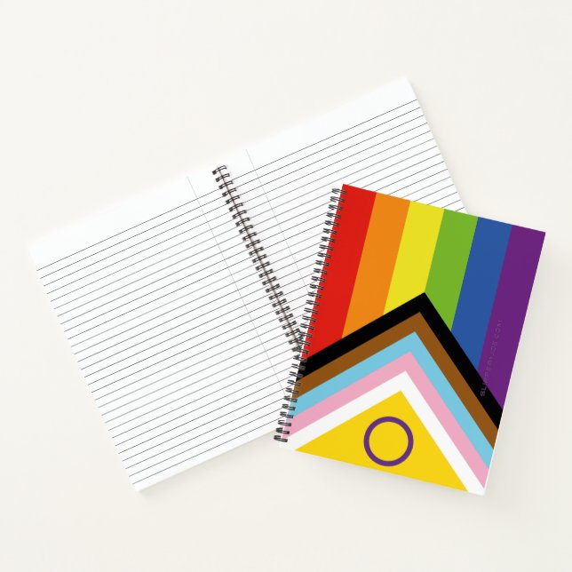 SlipperyJoe Intersex Progress Flag Regenbogen Notizbuch (Innenseite)