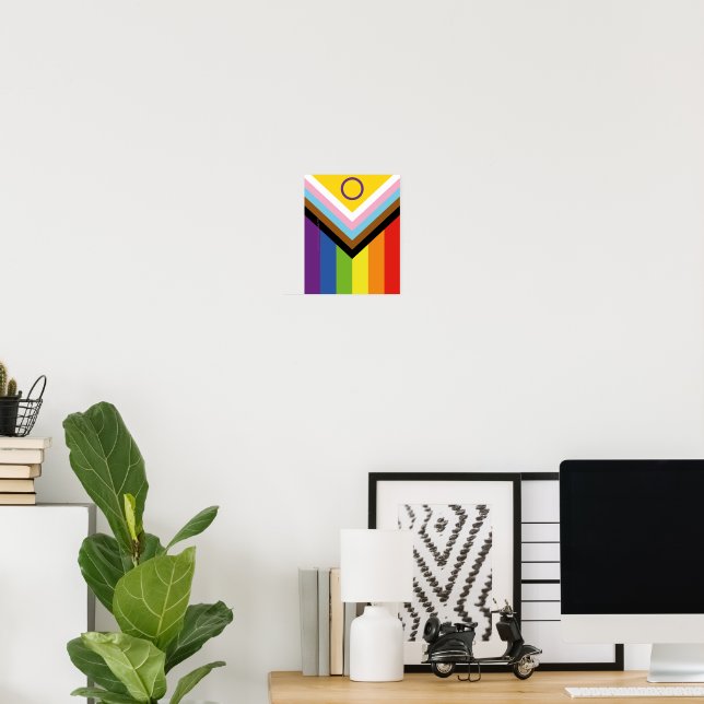 SlipperyJoe Intersex Progress Flag Regenbogen Poster (Heimbüro)