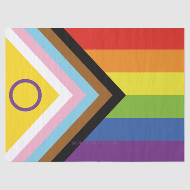 SlipperyJoe Intersex Progress Flag Regenbogen Seidenpapier (Vorderseite)