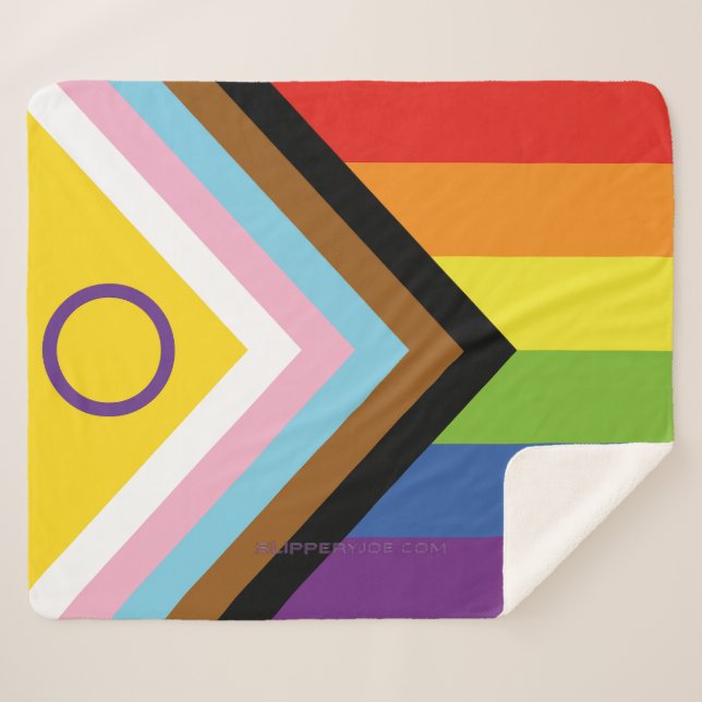 SlipperyJoe Intersex Progress Flag Regenbogen Sherpadecke (Vorderseite (Horizontal))