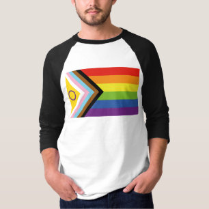 SlipperyJoe Intersex Progress Flag Regenbogen T-Shirt