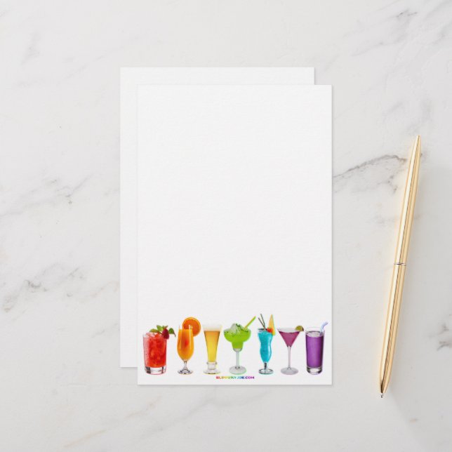 SlipperyJoe jubelt Alkoholcocktails LGBTQIA Gay Briefpapier (Vorderseite/Rückseite Beispiel)