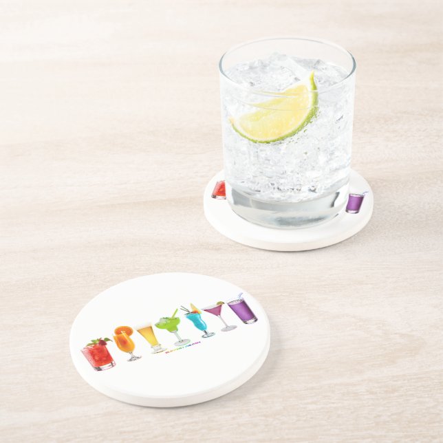 SlipperyJoe jubelt Alkoholcocktails LGBTQIA Gay Getränkeuntersetzer (Seite)