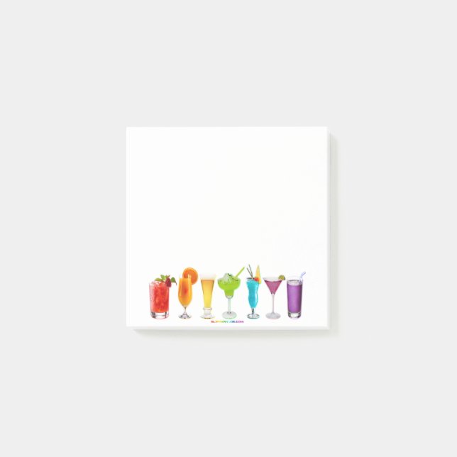 SlipperyJoe jubelt Alkoholcocktails LGBTQIA Gay Post-it Klebezettel (Vorderseite)