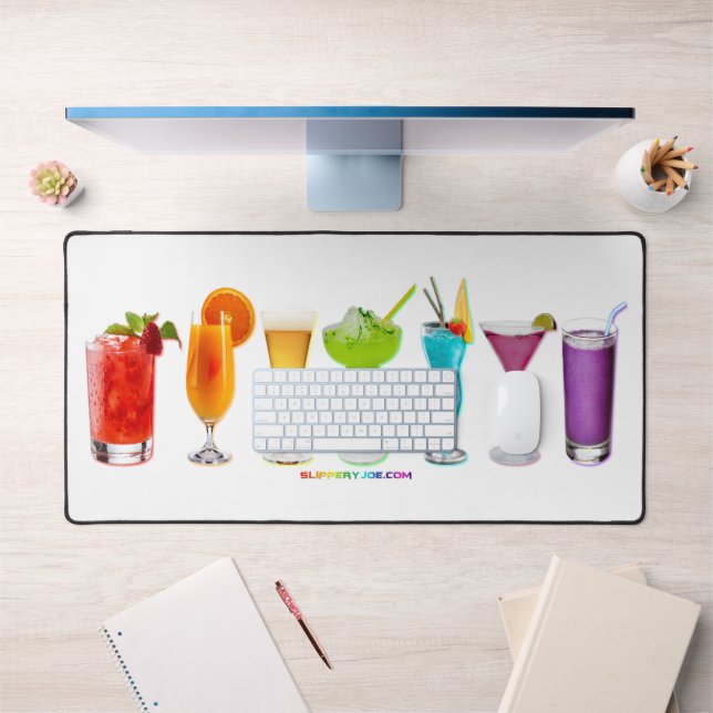 SlipperyJoe jubelt Alkoholcocktails LGBTQIA Gay Schreibtischunterlage (Büro 1)