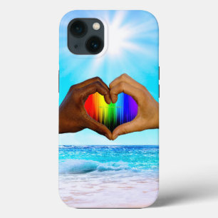 SlipperyJoe lebendiger Regenbogen-Verlauf Herz int Case-Mate iPhone Hülle