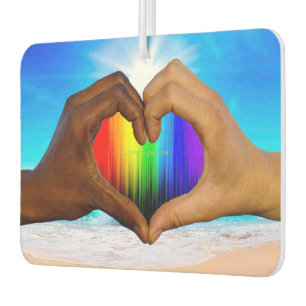 SlipperyJoe lebendiger Regenbogenfarbverlauf Herz Autolufterfrischer