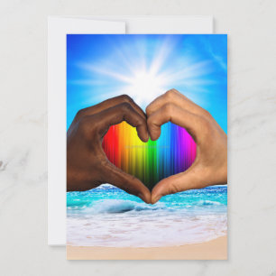 SlipperyJoe lebendiger Regenbogenfarbverlauf Herz  Feiertagskarte