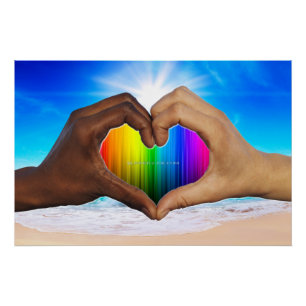 SlipperyJoe lebendiger Regenbogenfarbverlauf Herz  Poster