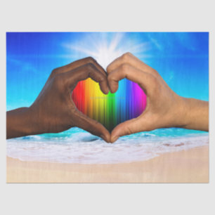 SlipperyJoe lebendiger Regenbogenfarbverlauf Herz  Seidenpapier