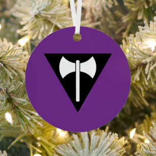 SlipperyJoe Lesbian Stolz Fahne kraftvoll Gay Femi Ornament Aus Metall