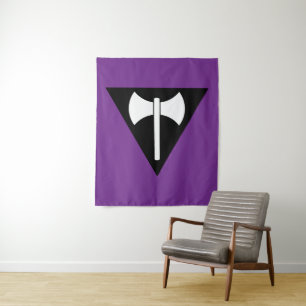 SlipperyJoe lesbische Pride-Flagge mächtiges schwu Wandteppich
