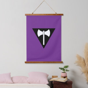 SlipperyJoe lesbische Pride-Flagge mächtiges schwu Wandteppich Mit Holzrahmen