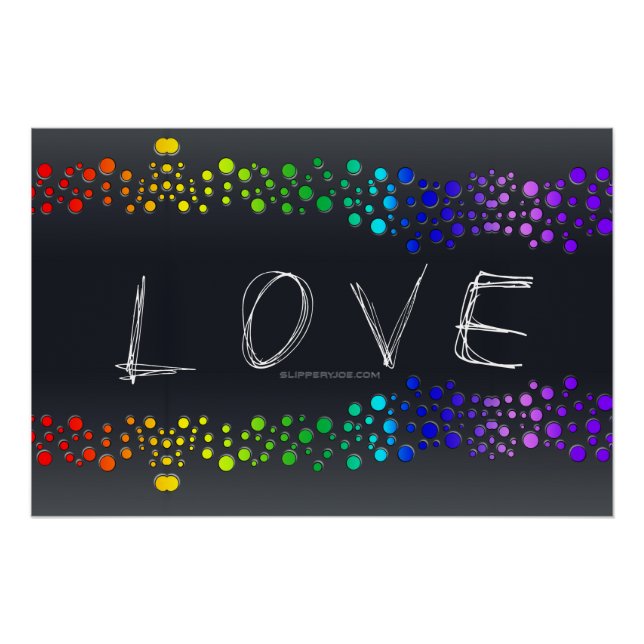 SlipperyJoe Liebe Blasen rot-orange-gelb-grün c Poster (Vorderseite)