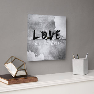 SlipperyJoe-Liebe hat keine Hautfarbe Quadratische Wanduhr