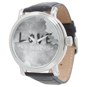 SlipperyJoe Liebe hat keine Hautfarbe Rassengrenze Armbanduhr