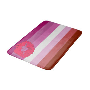 SlipperyJoe Lippenstift lesbische Pride-Flagge fem Badematte