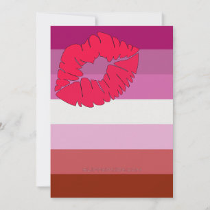 SlipperyJoe Lippenstift lesbische Pride-Flagge fem Feiertagskarte